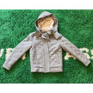 Armani Exchange Women's Gray Quilted Hooded Jacket,‎ European Fabric, $348